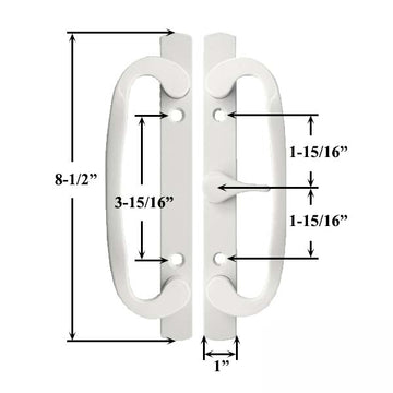 Legacy Sliding Glass Door Handle, CENTER Thumb Turn - Choose Color